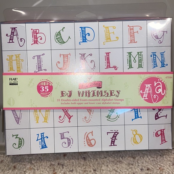 New in box- 35 Double-Sided Foam-Mounted Alphabet Stamps for Crafts - Picture 1 of 2